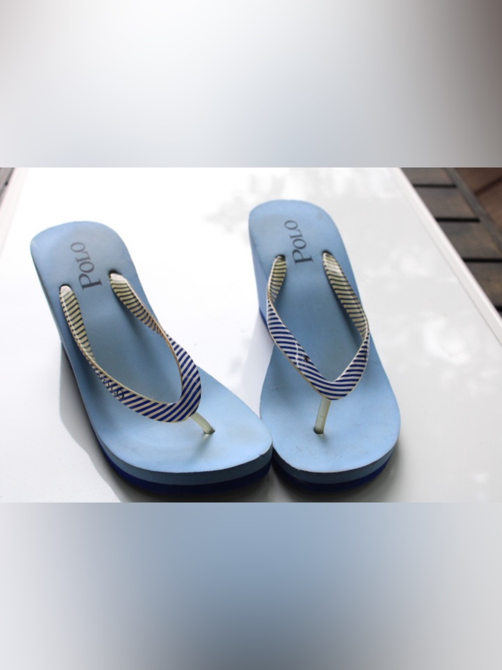 Y2K style Polo Ralph Lauren wedge flip flops - Picture 12 of 12